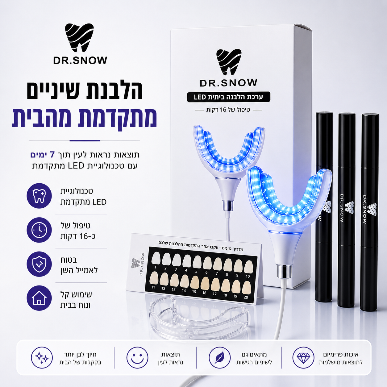ערכת Glow להלבנת שיניים ביתית LED