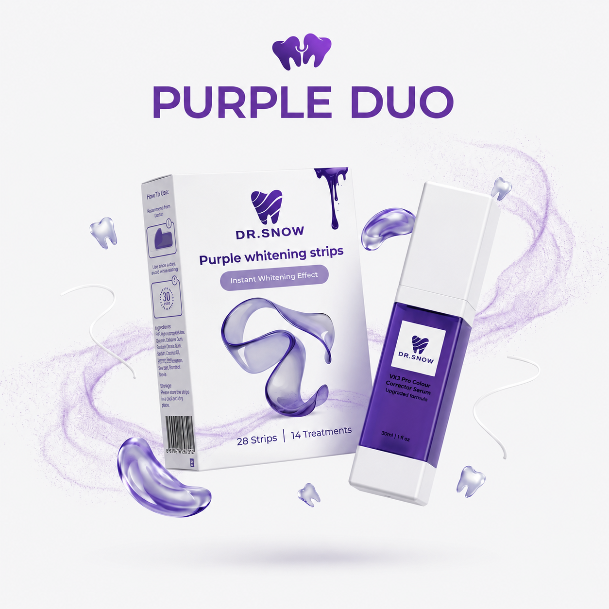 Purple Strips and Purple Toothpaste bundle