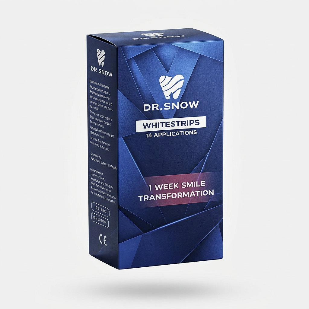 Dr. Snow whitestrips packaging on a white background